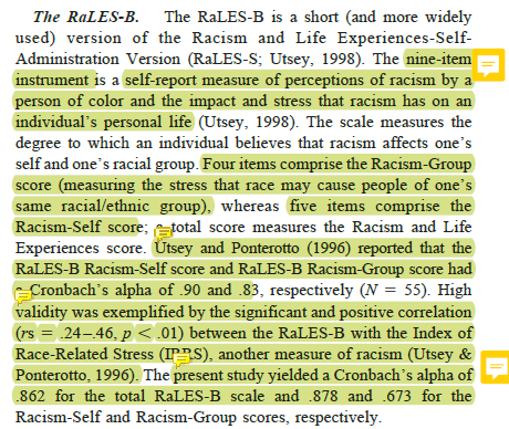 Screenshot of Nadal’s assessment of racism