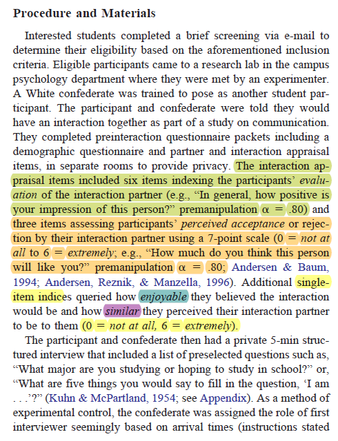 Screenshot of Tran and Lee’s measures of appraisal and evaluation