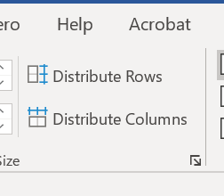 Screenshot of the Distribute Rows and Distribute Columns tools